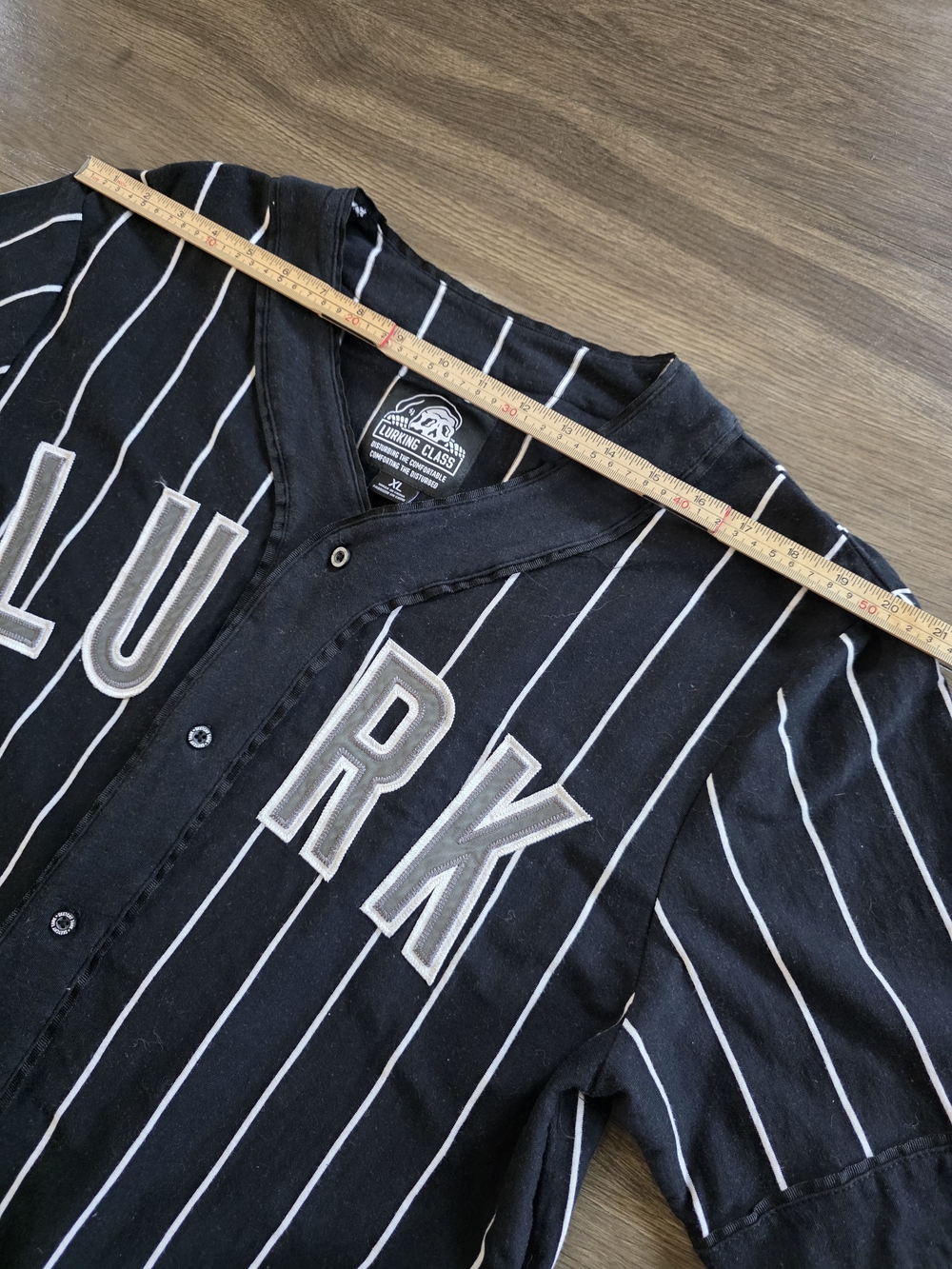 Lurking Class Sketchy Tank LURK Pinstripe Baseball Jersey Skull Black XL - Picture 8 of 15
